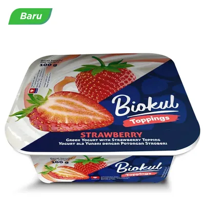YOGURT GREEK WITH TOPPING STRAWBERR 100G